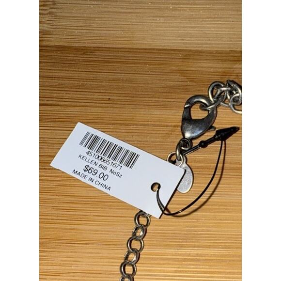 Chico’s Kellen Boho Bib Silver Tone Boho Bohemian Statement Necklace Adjustable - Picture 6 of 11